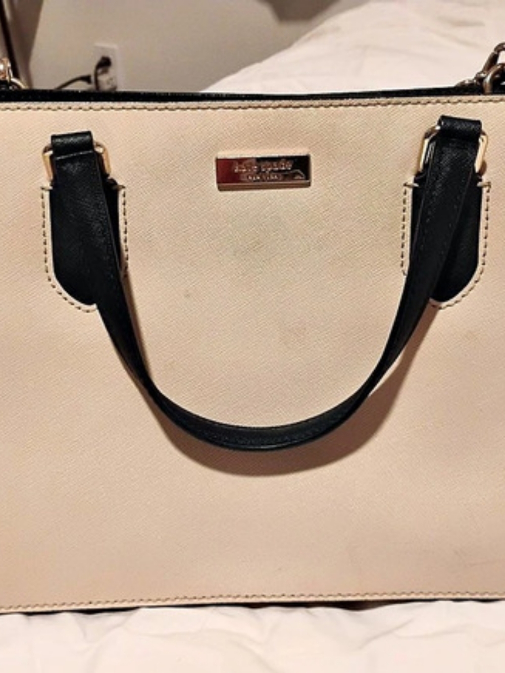 kate spade Cameron Street Candace Satchel in Beige & Black